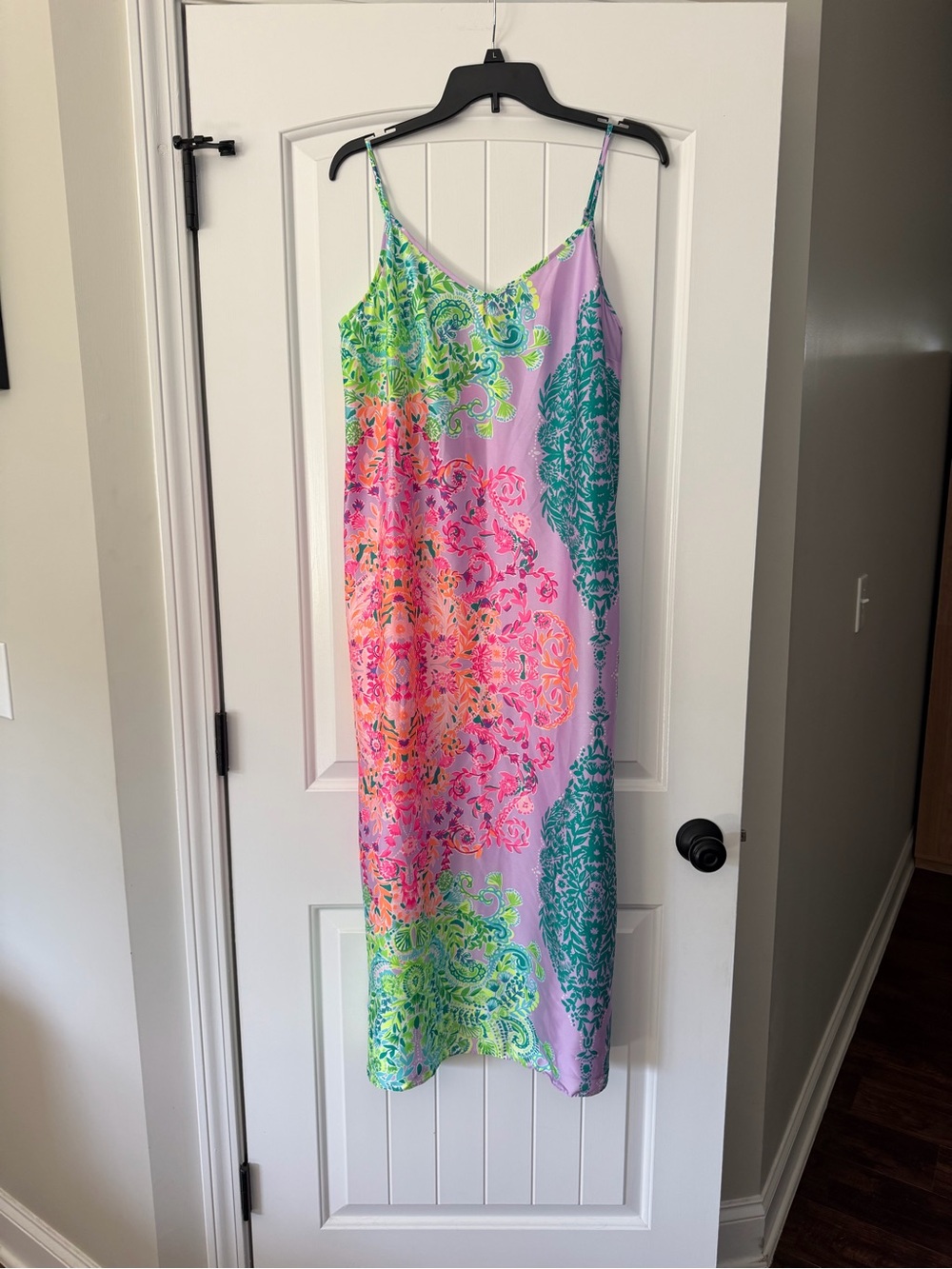 NWT Lilly Pulitzer Bellalyn Satin Midi Sleeveless Dress size L -orig retail $198